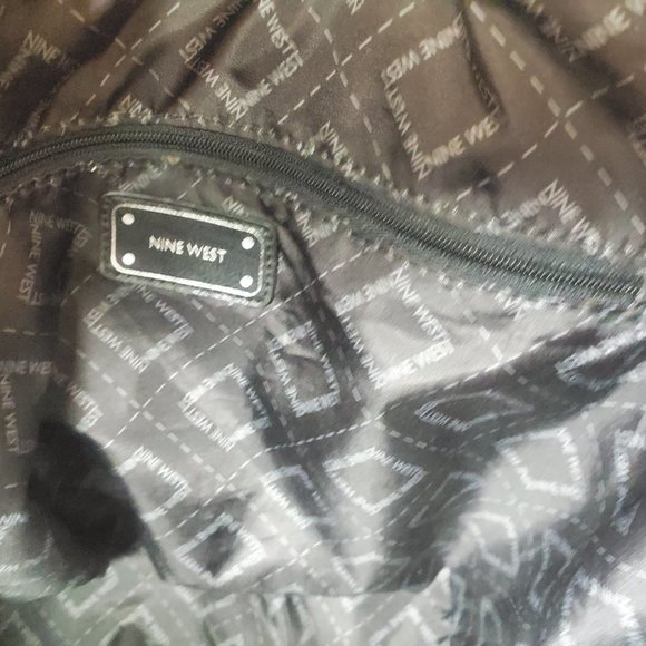 Nine West Brown Leather Shoulder Bag/Purse with FauxFur Sherpa accents - Picture 13 of 16